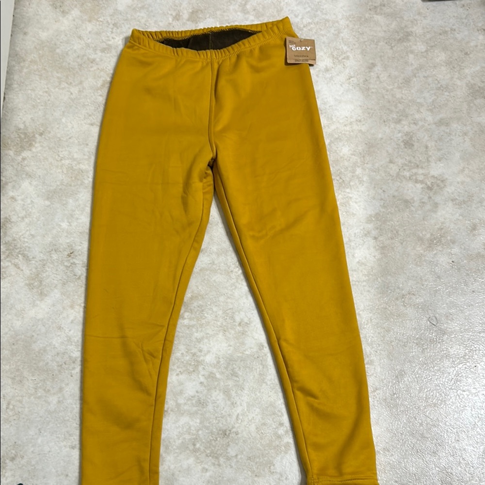 Yellow Fleece Lined Leggings nwt